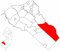 Map of Gloucester County highlighting Monroe Township